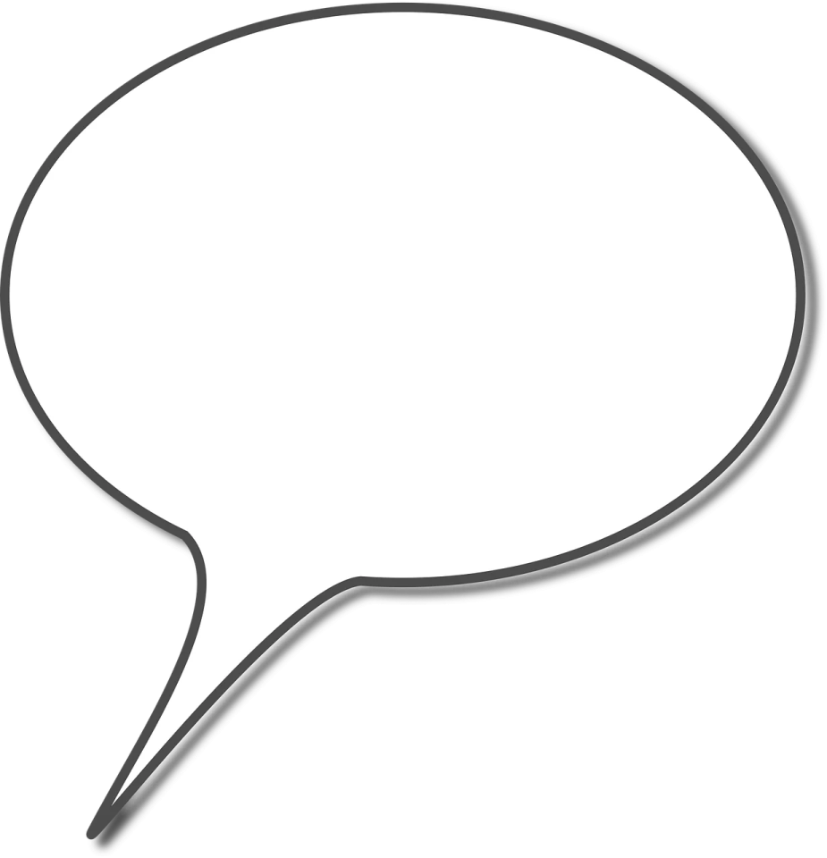 an empty speech bubble on a white background