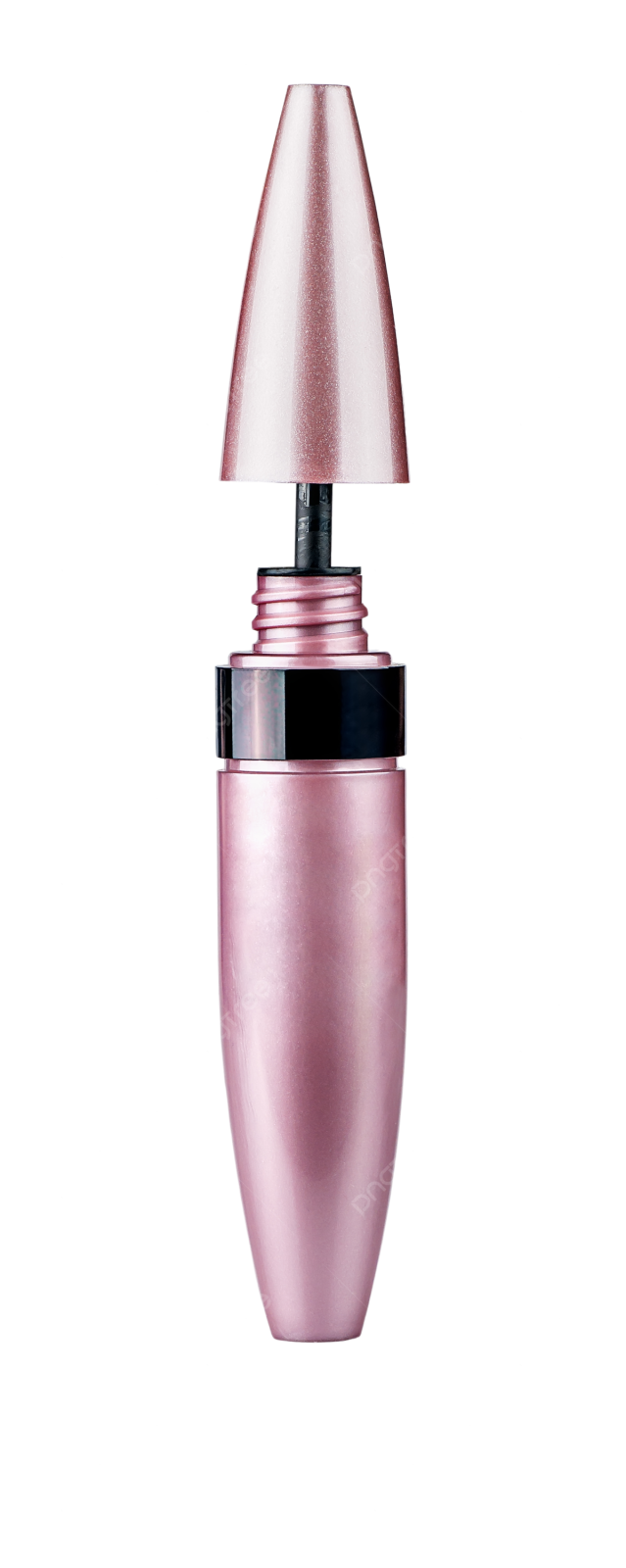 a bottle of pink liquid on a white background