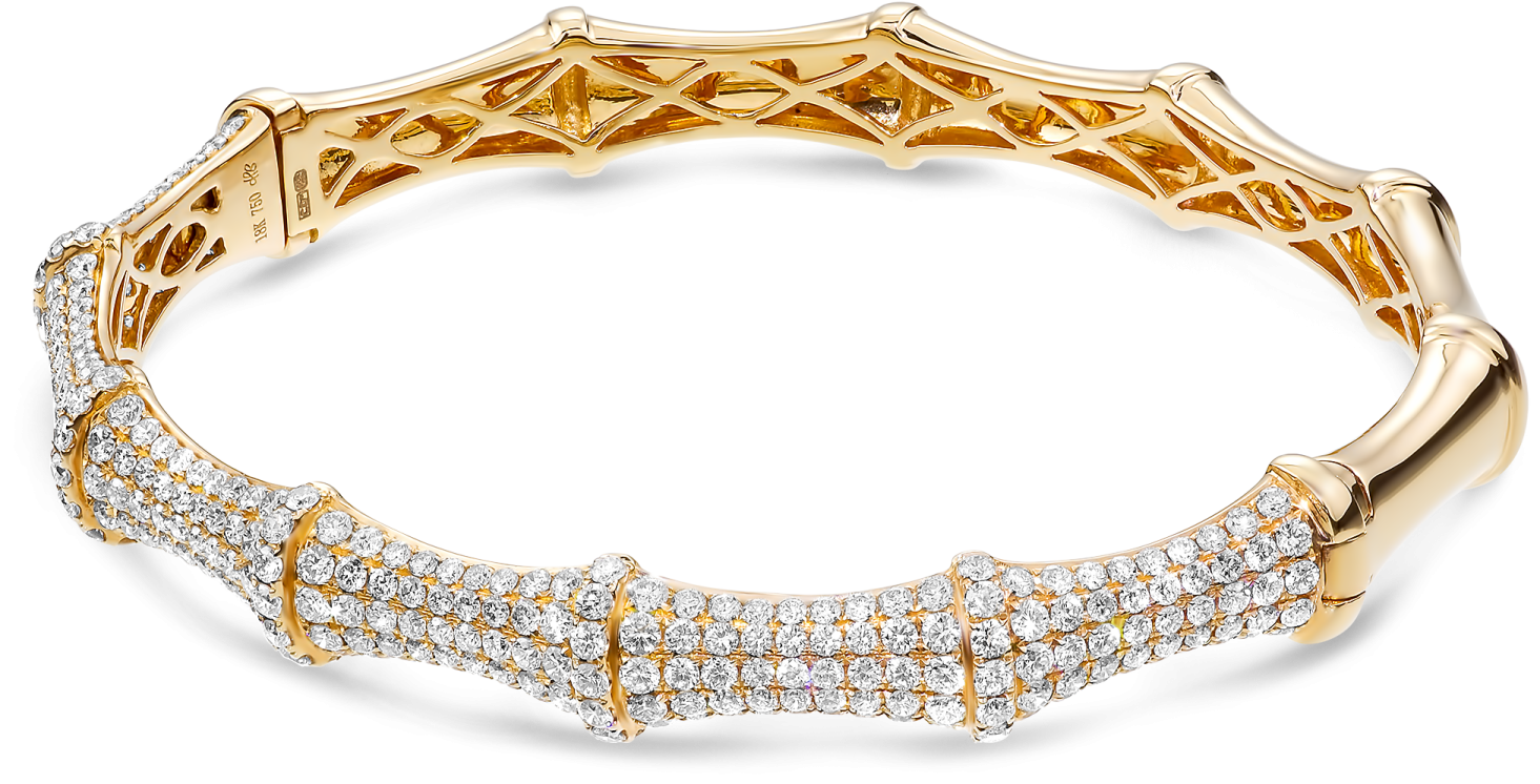 a yellow gold and diamond bracelet