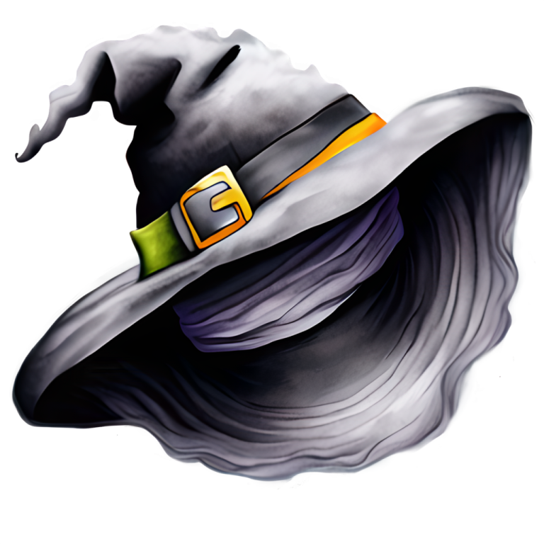 a drawing of a witch hat