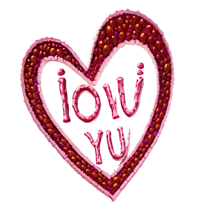 a heart with the word i love you on it