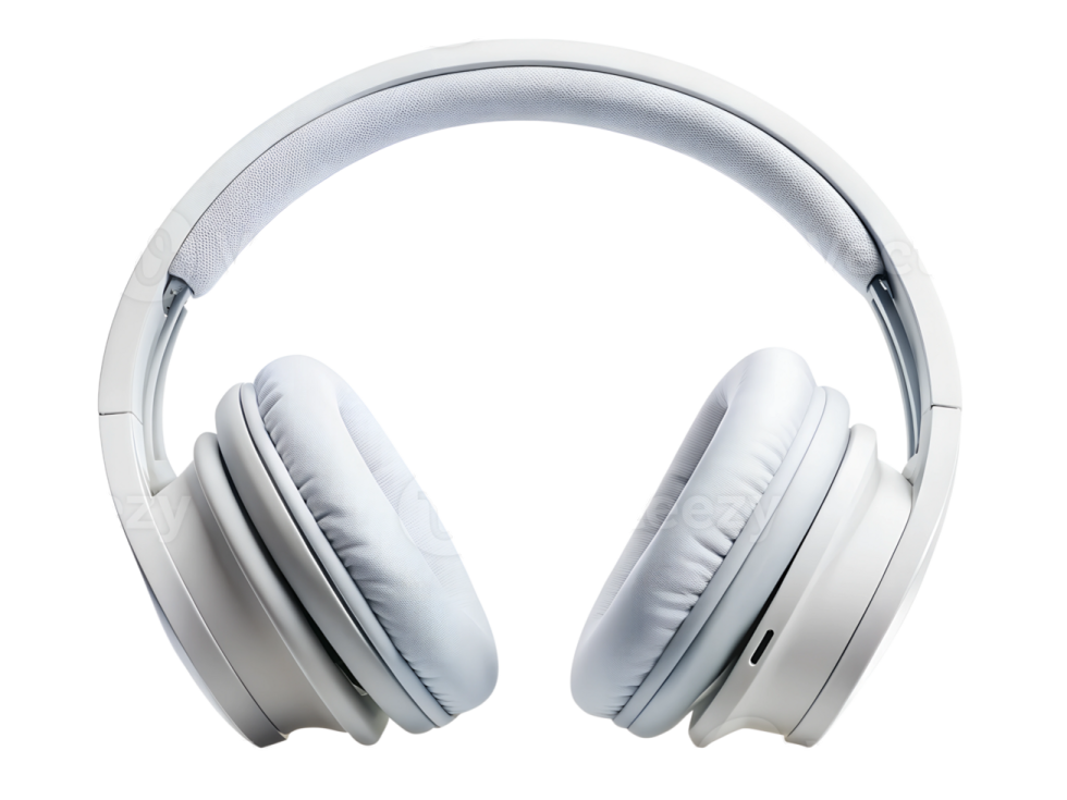 a pair of headphones on a white background