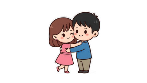cute cartoon couple stickers