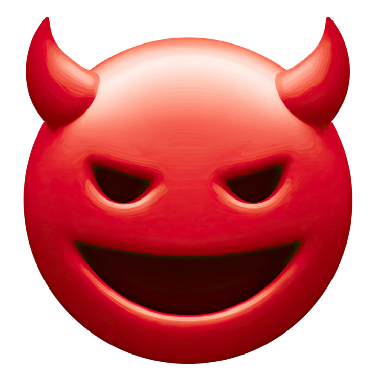 a red smiley face with a big smile
