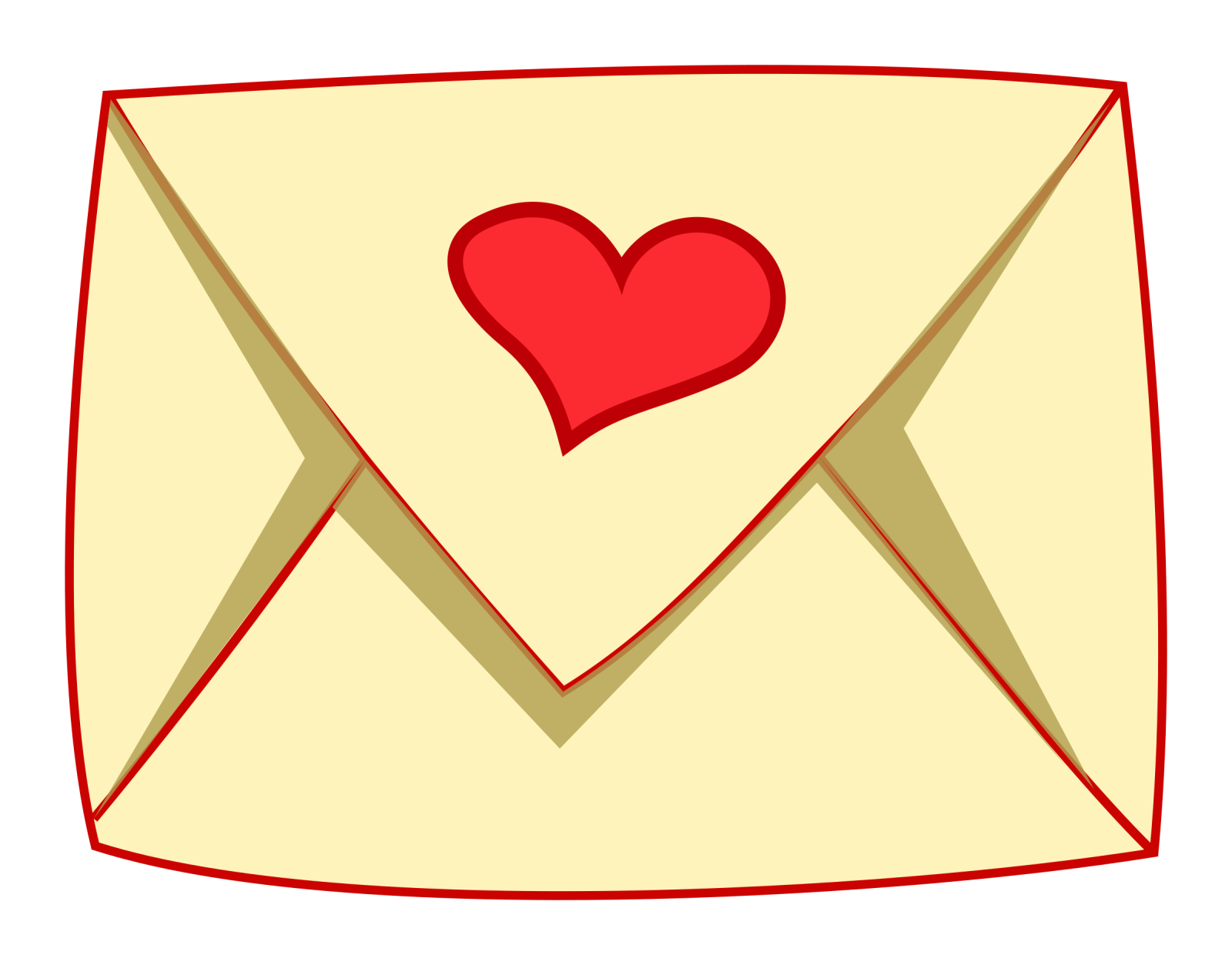 an envelope with a heart on it