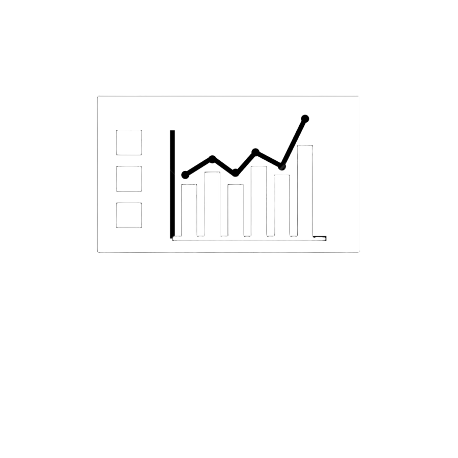 a computer screen with a bar chart on it