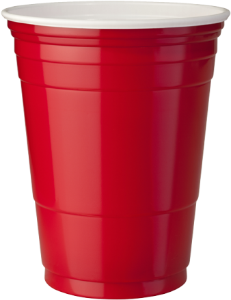 a red cup on a white background