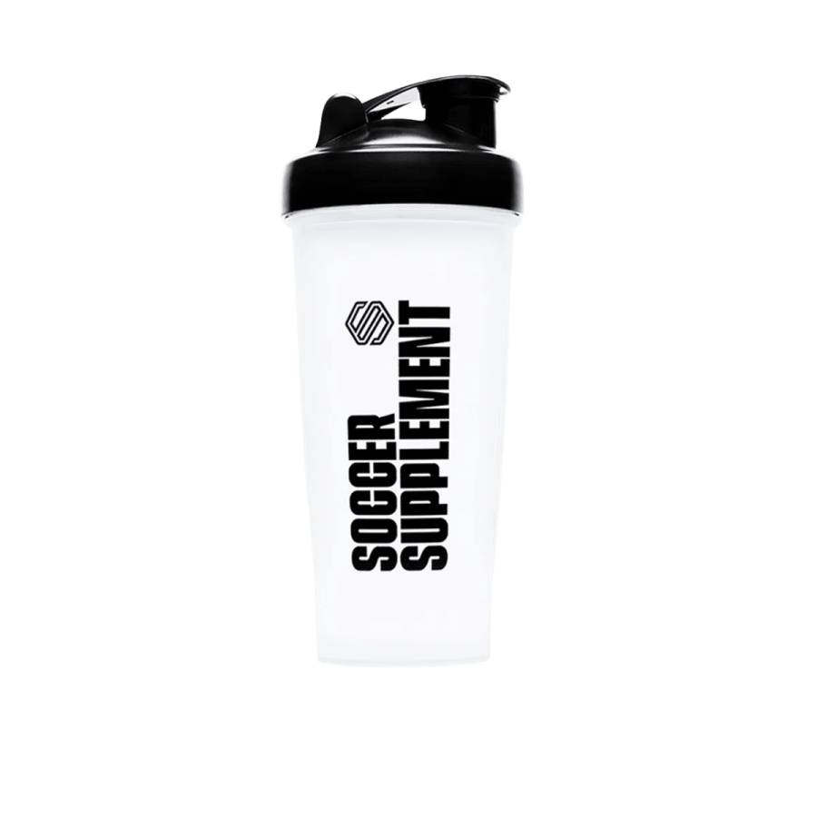 a white and black shaker bottle with the words super on it