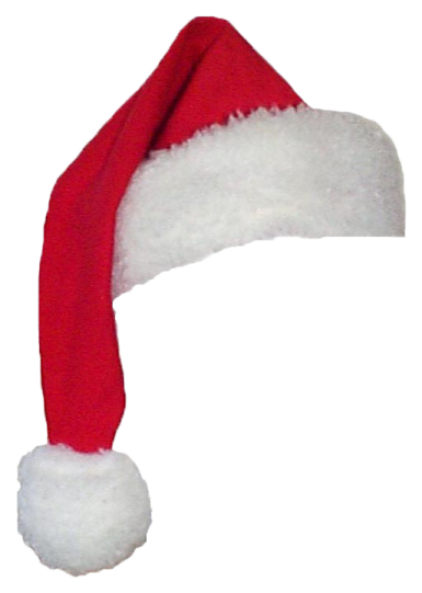 a red and white santa hat on a white background