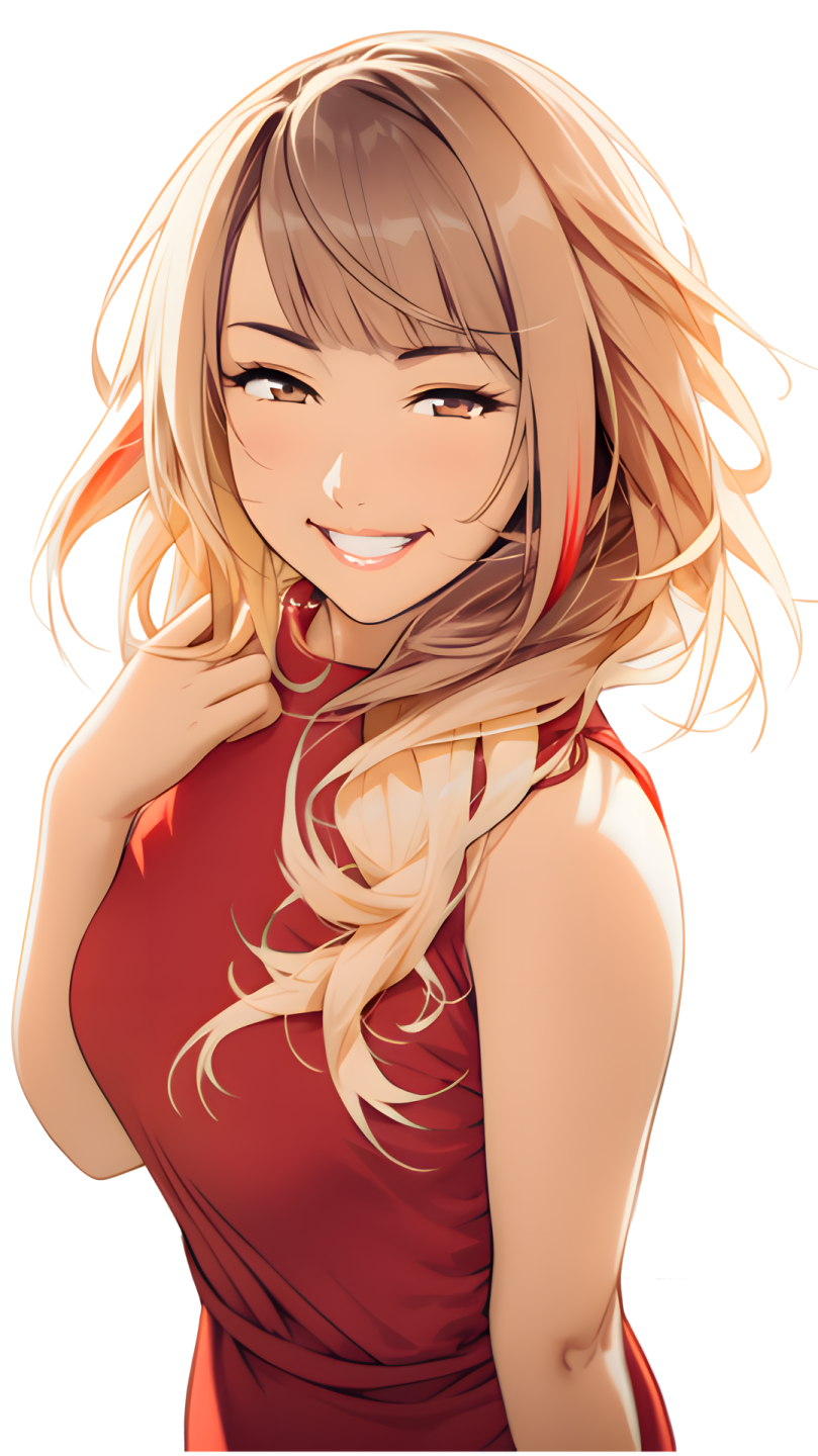 a drawing of a woman with long blonde hair