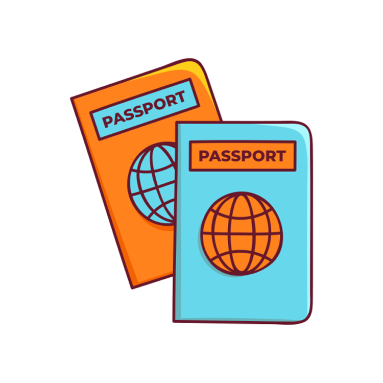 passport and passport icon