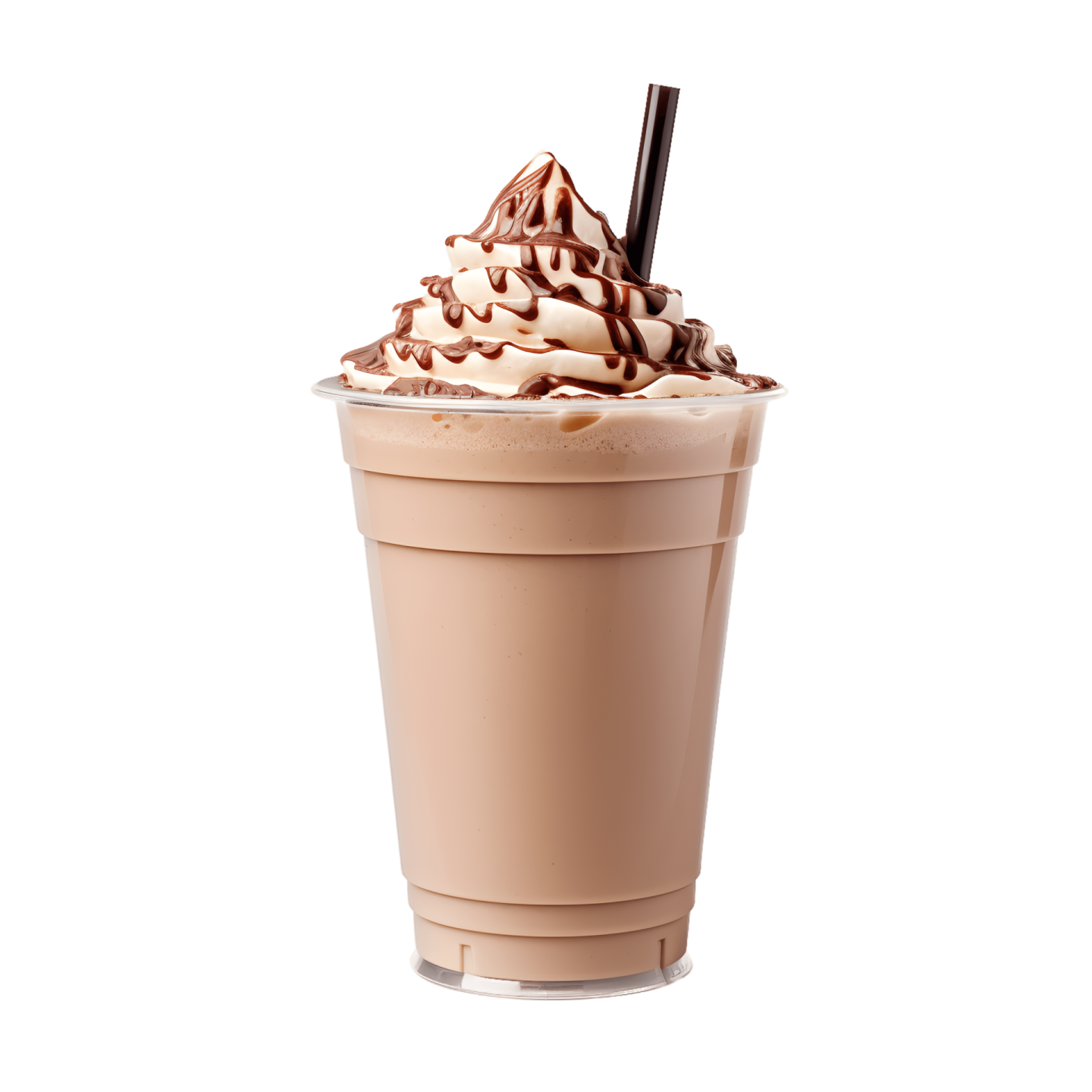 a cup filled with chocolate and topped with whipped