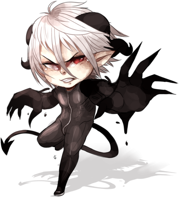 an anime character with white hair and black eyes