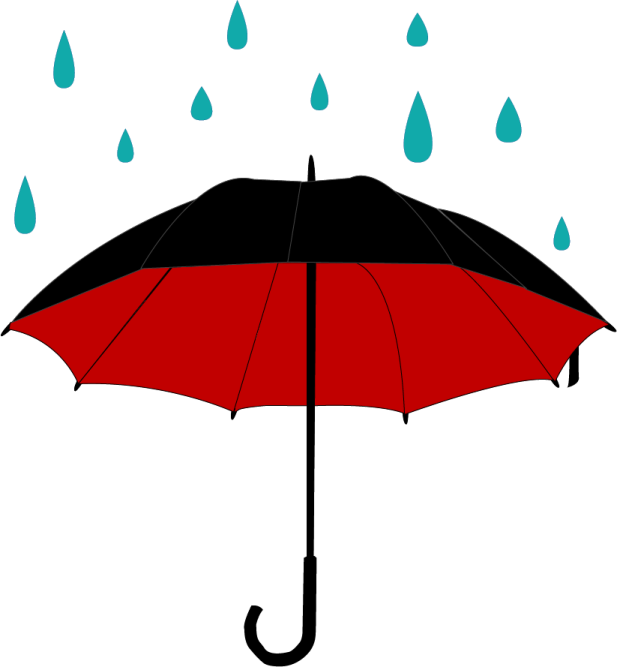 a black and red umbrella