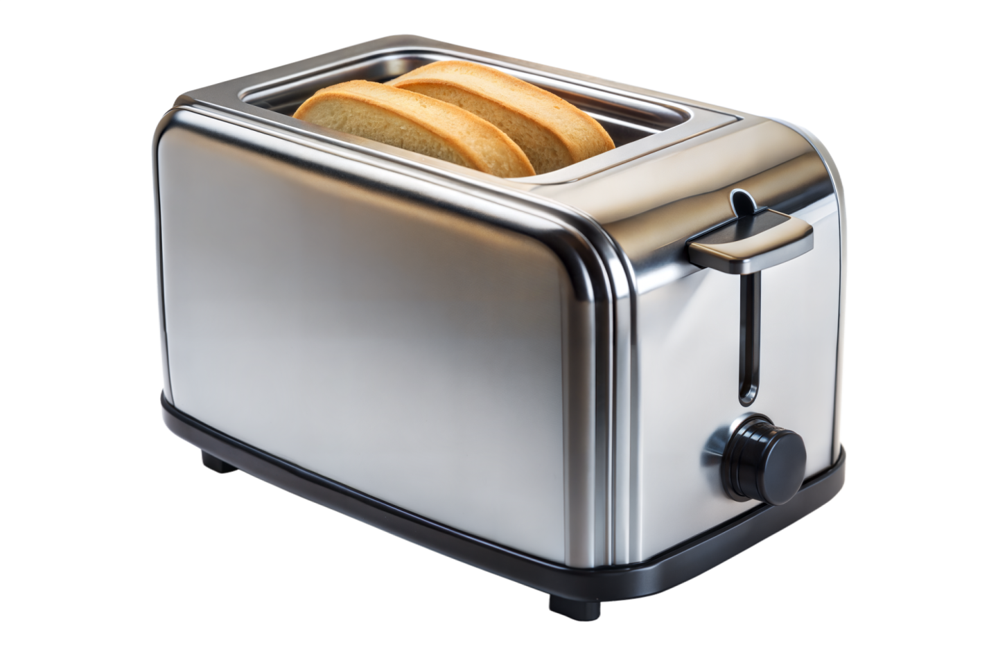 a toaster with two slices of bread in it