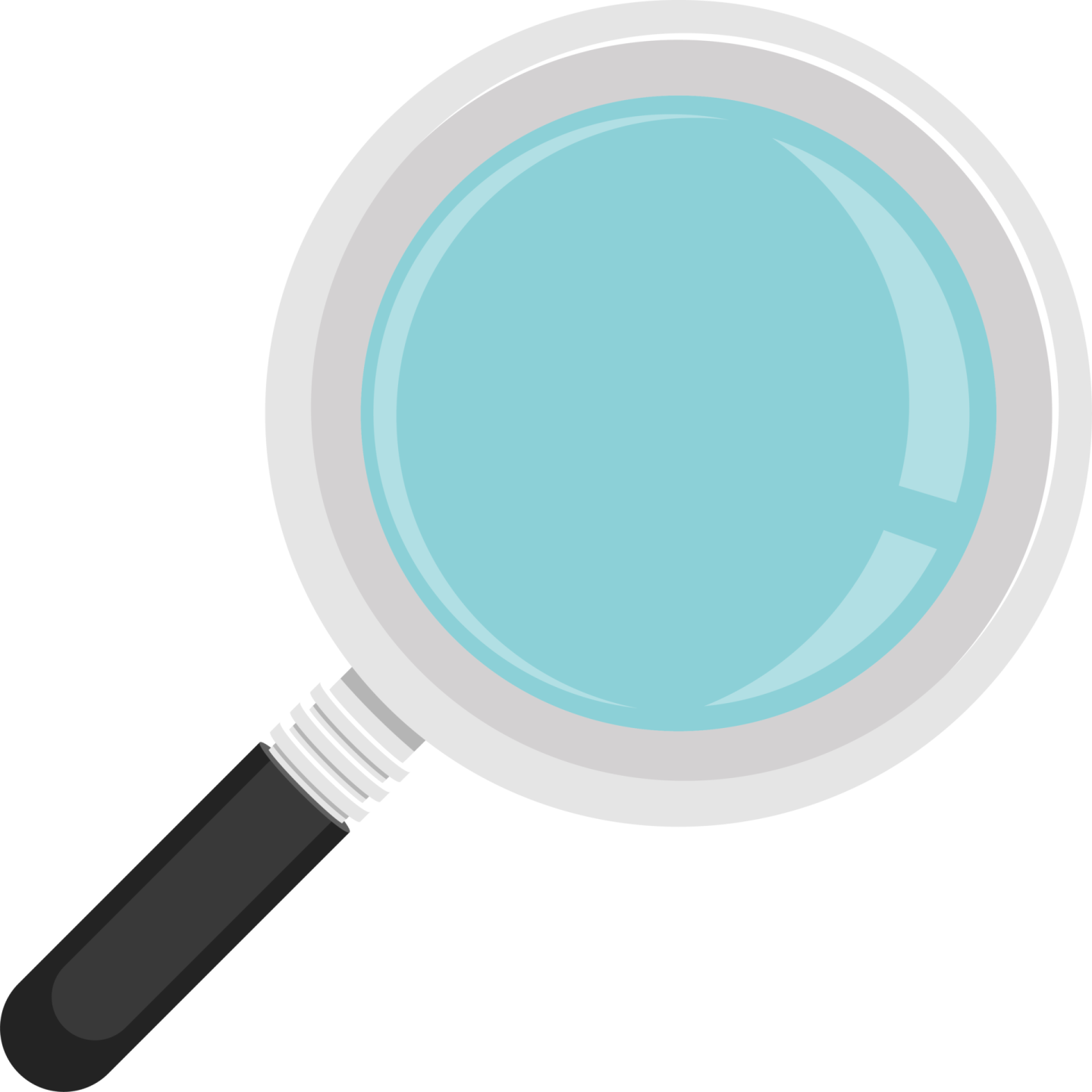 a magnized glass with a black handle