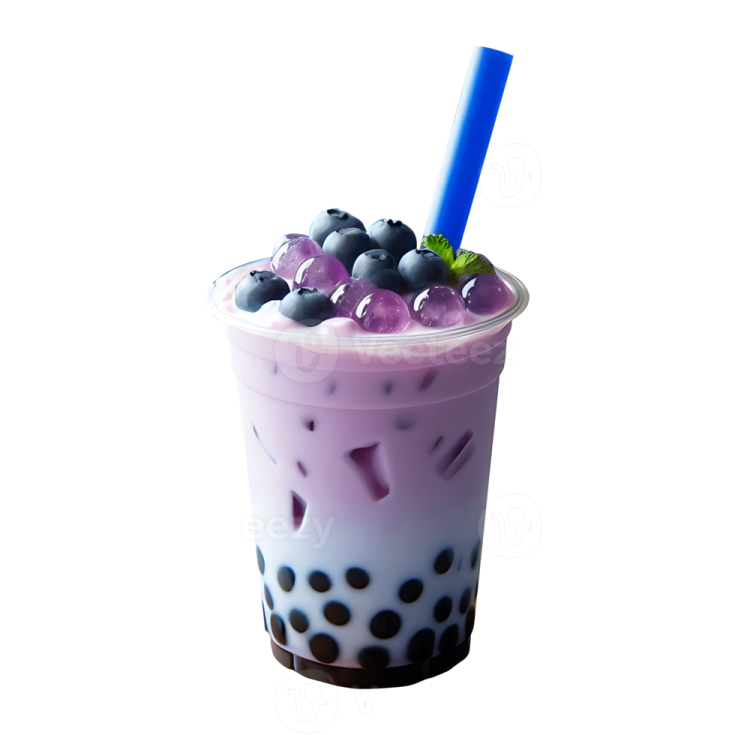 a blueberry smoothie is shown in this image