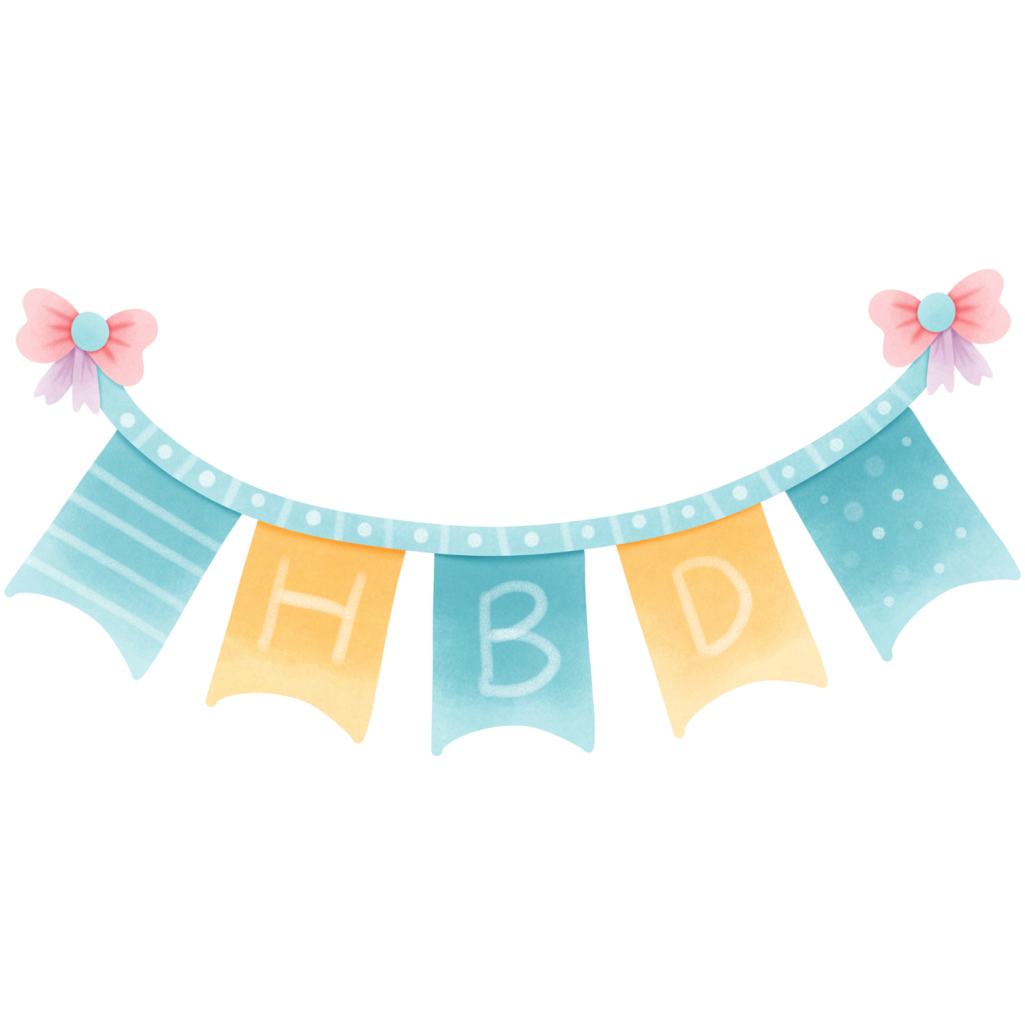 a watercolor illustration of a happy birthday banner