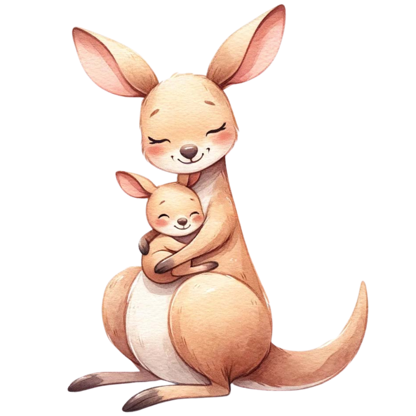a mother kangaroo and her baby