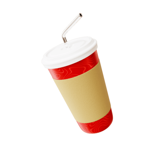 a paper cup with a straw sticking out of it