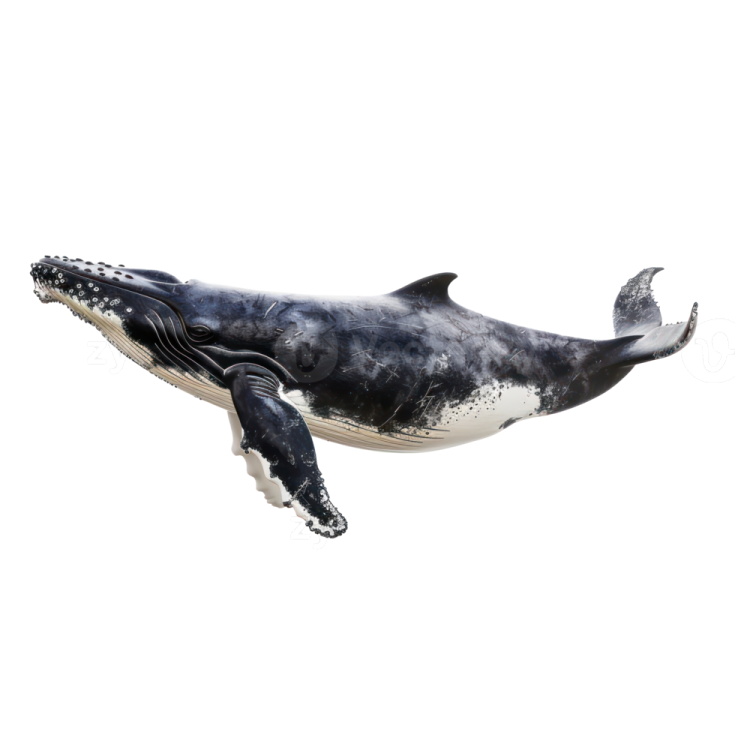 a humpback whale swimming in the ocean