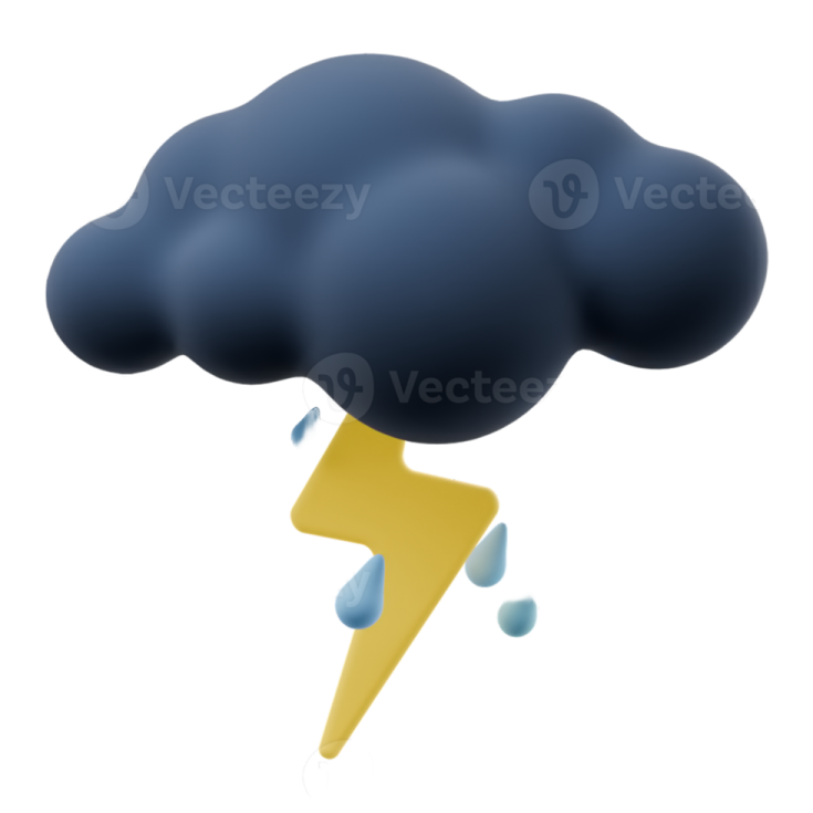 a black cloud with a yellow lightning on it