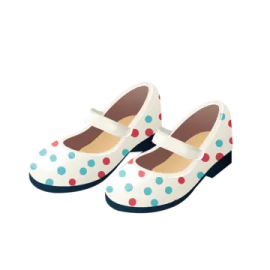 a pair of shoes with polka dots on them