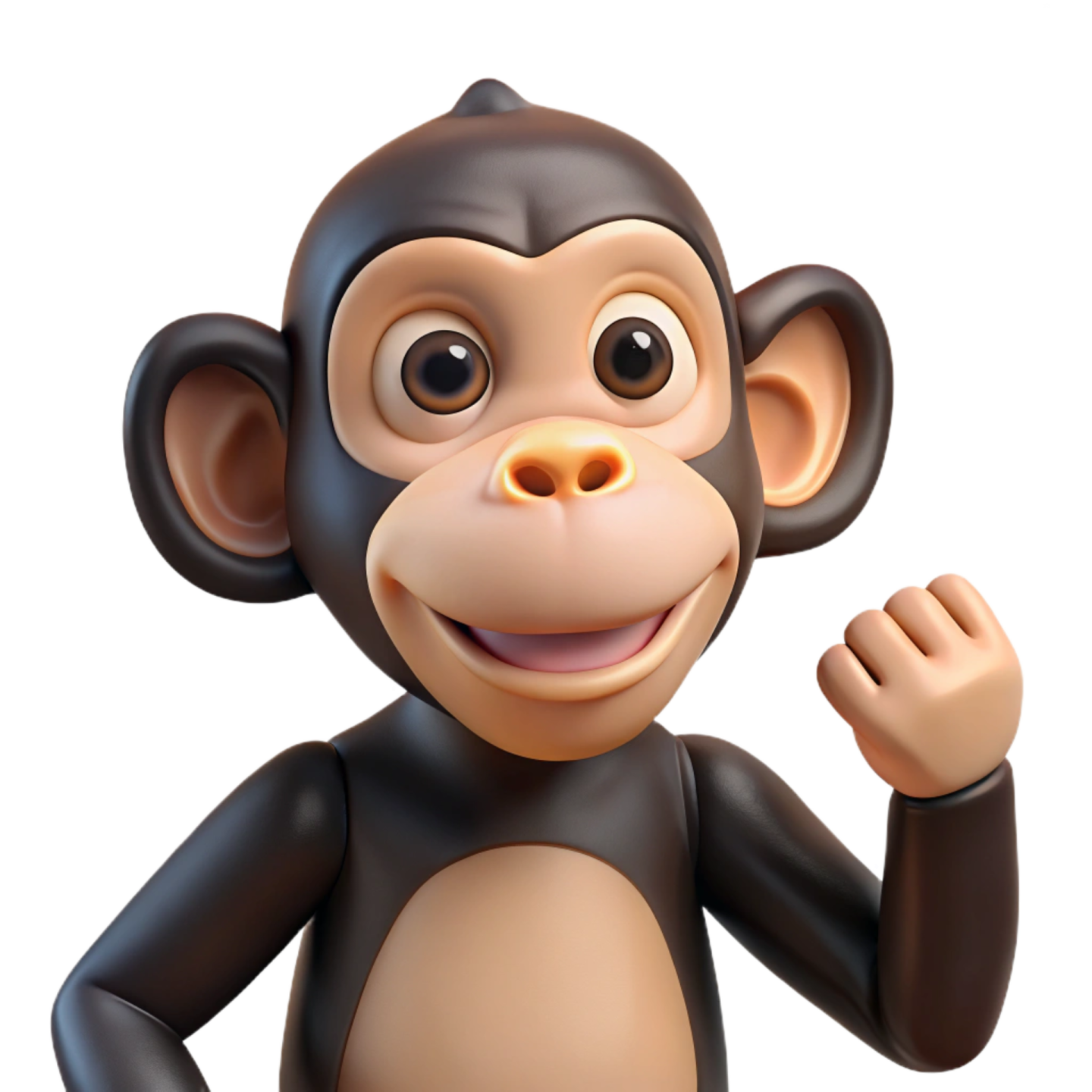 a cartoon monkey with his hands in the air