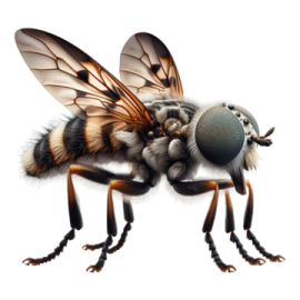a close up of a bee on a white background