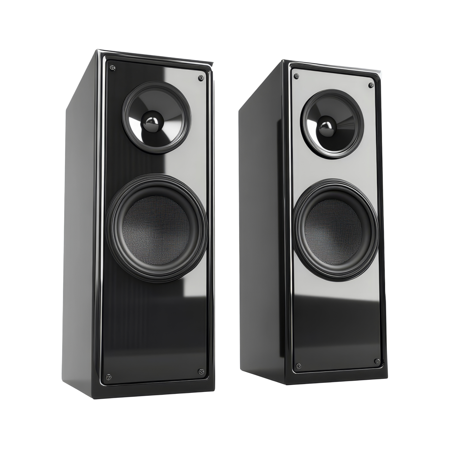a pair of speakers on a white background