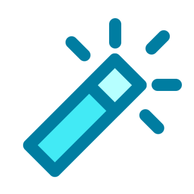 a blue battery icon on a white background