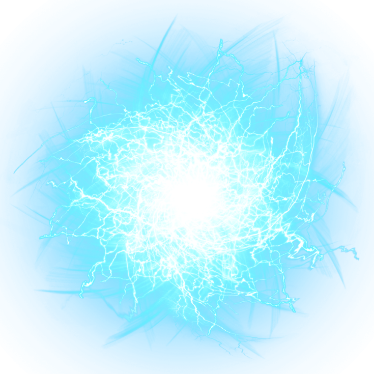 an electric discharge in a blue background