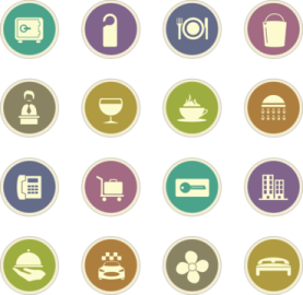 a set of different colored icons