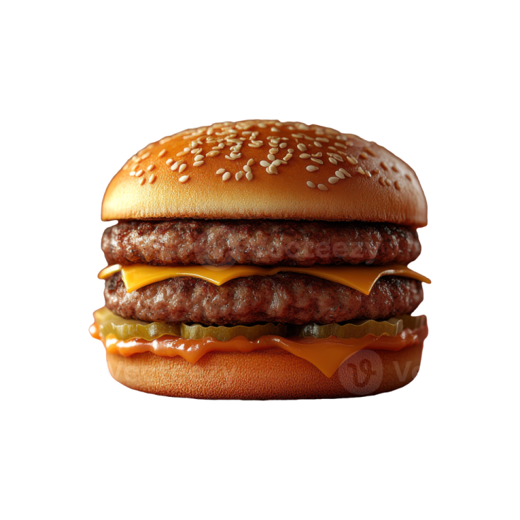 a hamburger on a white background