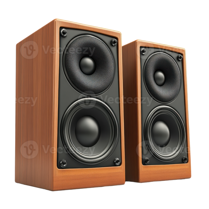 two speakers on a white background
