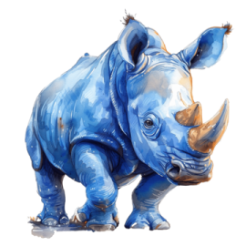 a drawing of a rhino