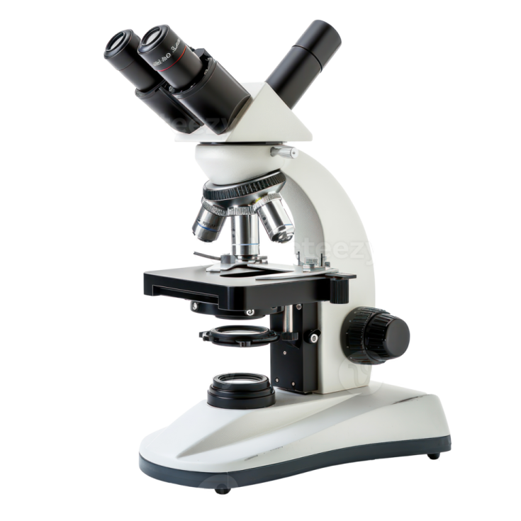 an image of a microscope on a white background