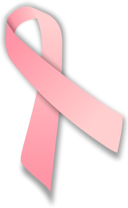 pink ribbon on white background