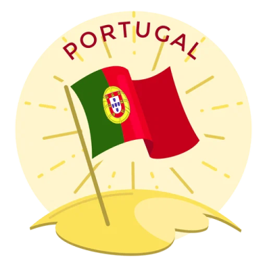 a portugal flag with the word portugal on it