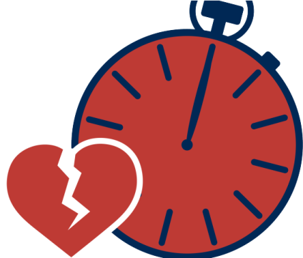 a clock with a broken heart on it