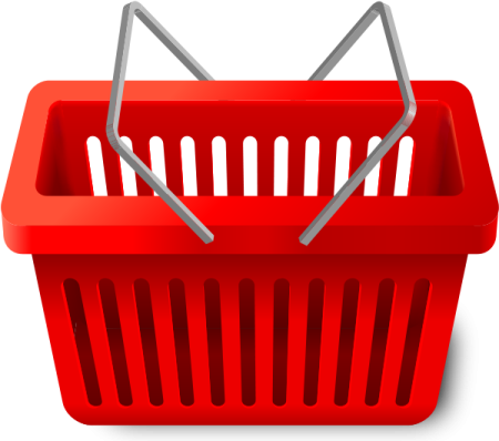 a red shopping basket