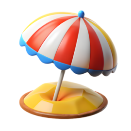 a small toy with an umbrella on it