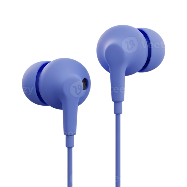 a pair of blue earphones