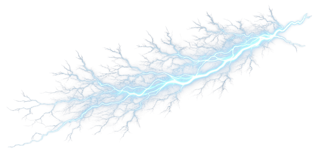 a blue lightning bolt on white background