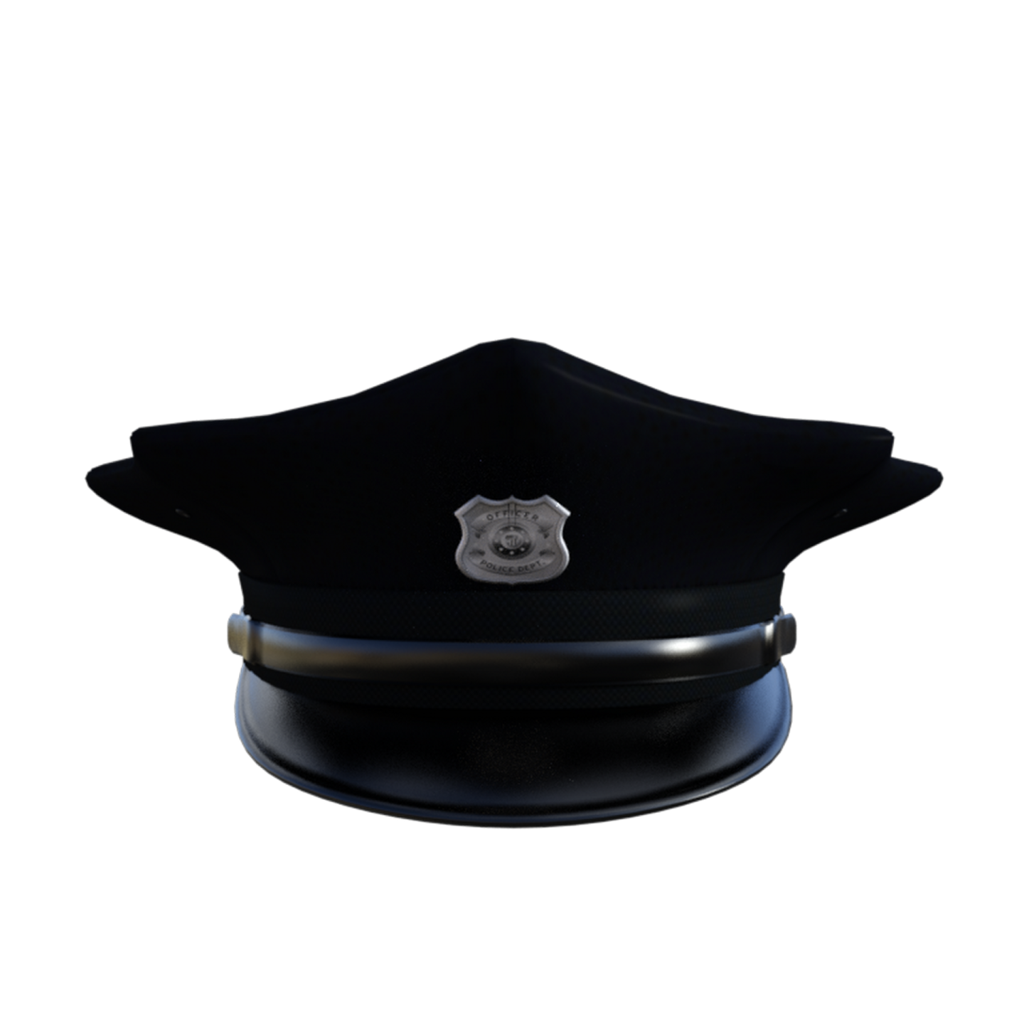 a police hat with a badge on it