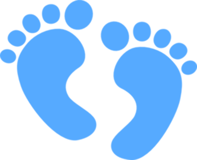 a pair of footprints on a white background