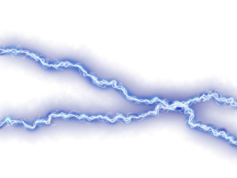 a blue lightning bolt on a white background
