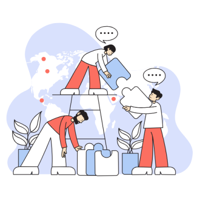 a group of people working on a project