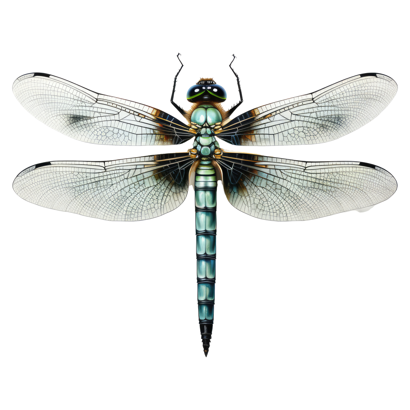 a dragonfly on a white background