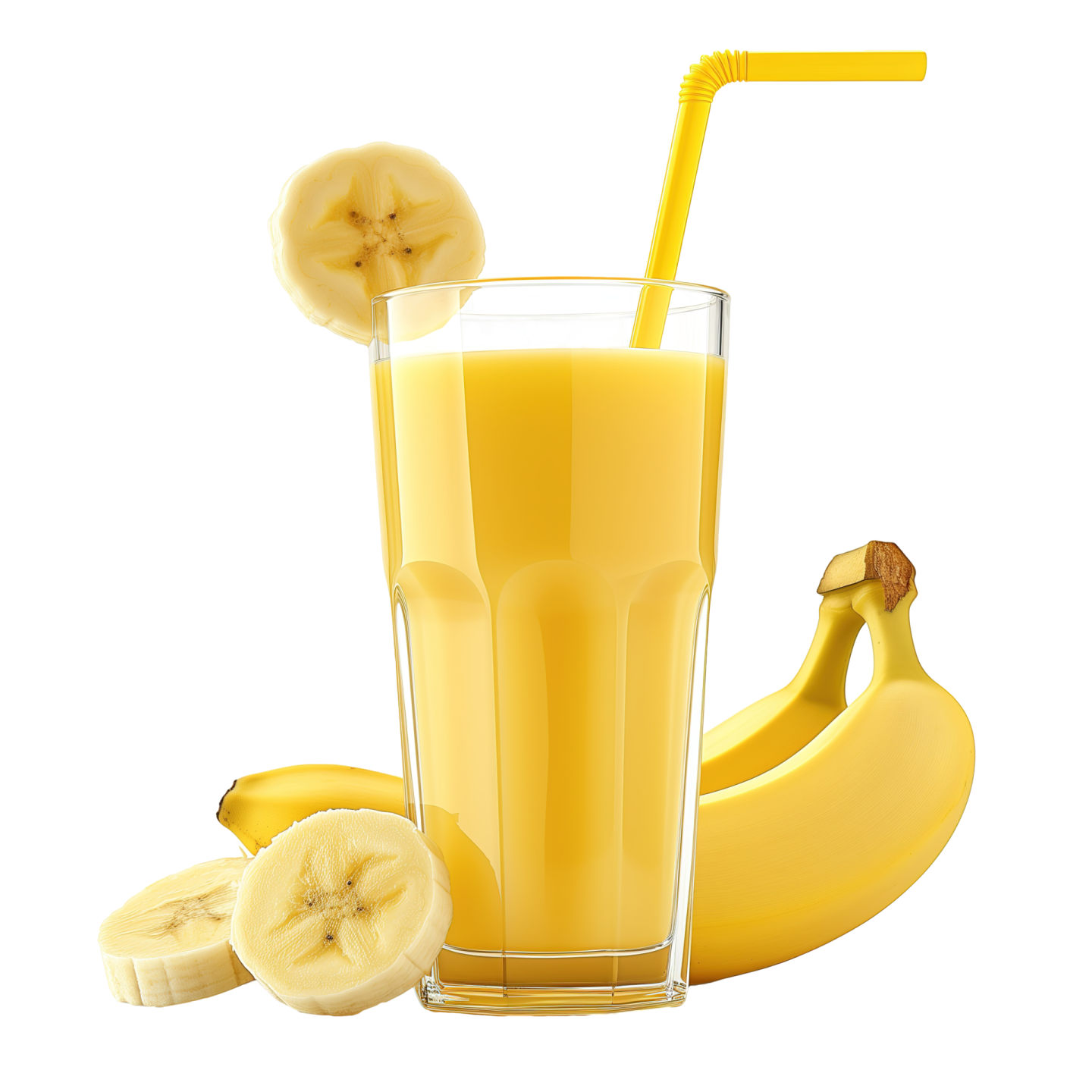 a banana and a glass of orange juice